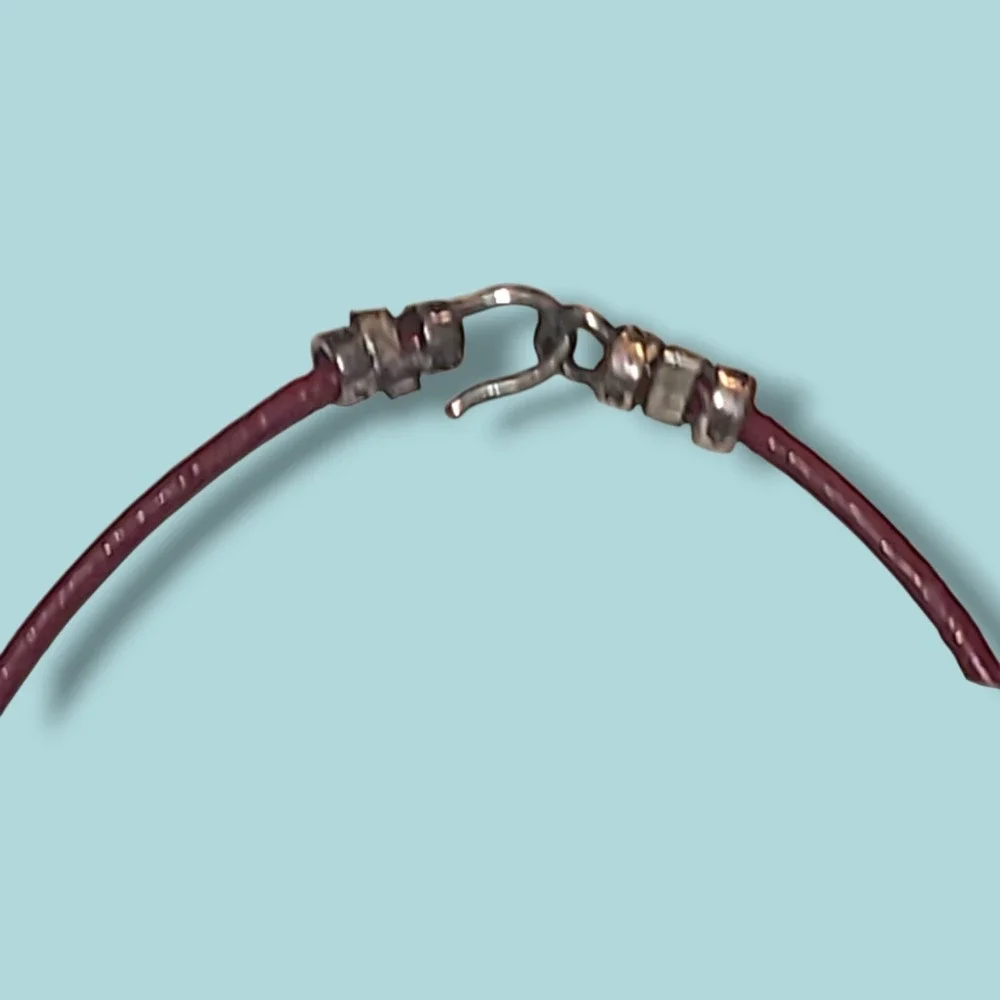 Sterling Silver Shell Turquoise Leather Bracelet Square Panel Artisan‎ 7in